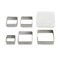 5 Pieces  Baking Cookie Fondant Cutters, Graduated Squares, Stainless Steel,Set with Storage Container
